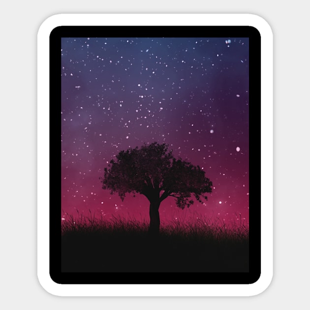 Tree with Space view Sticker by othmane4